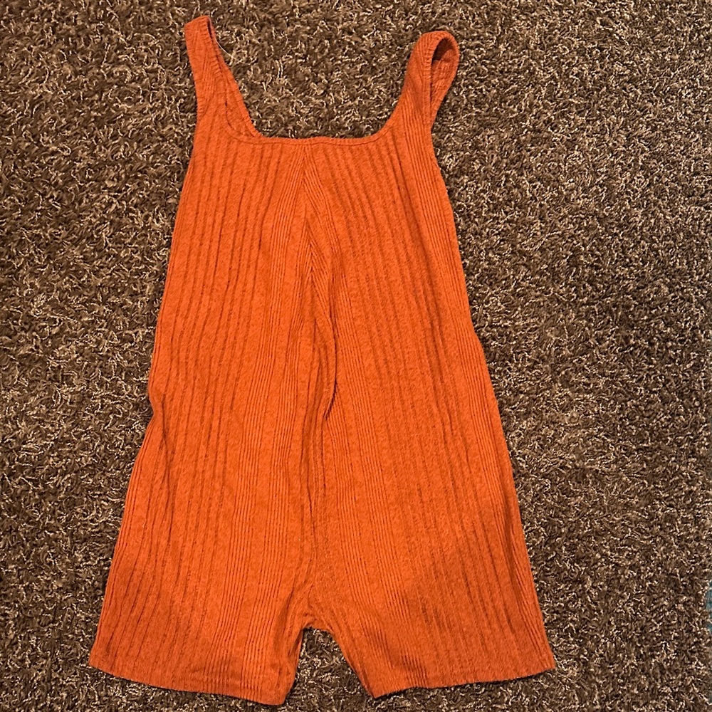 Orange Ribbed One Piece